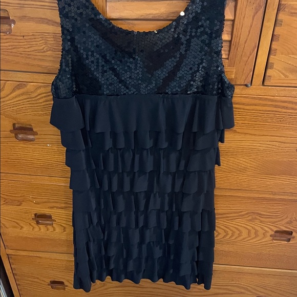 As U Wish Black Sequin Ruffle Dress - Picture 5 of 8